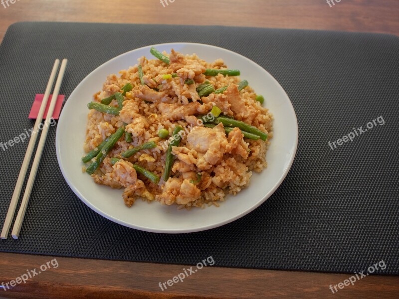 Asian Chicken Orange Vegetables Rice