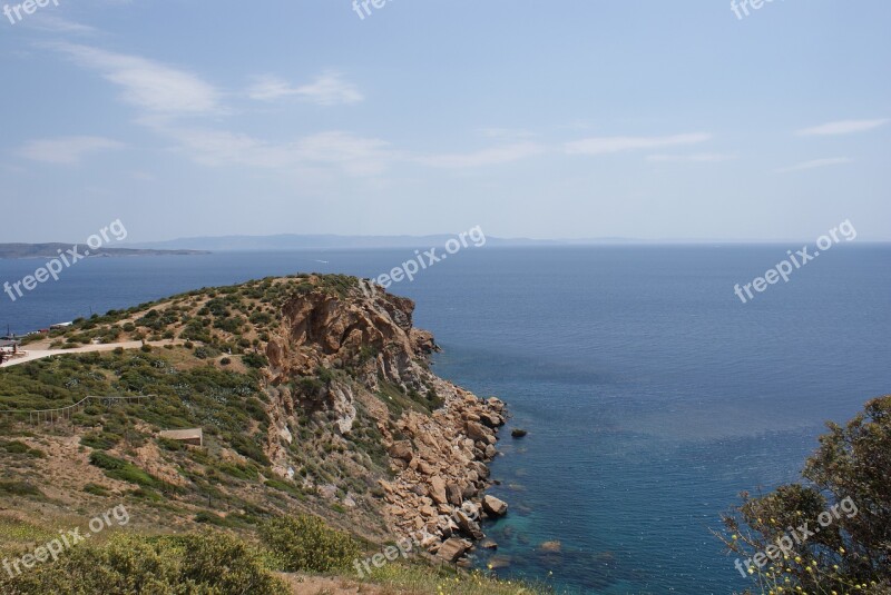 Cape Sounion Greece Cyclades Sea Nature