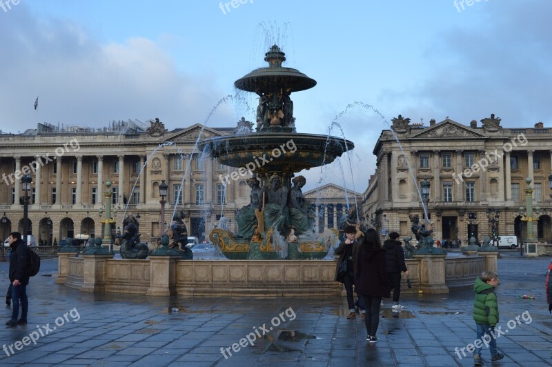 Paris Fountain France Water Architecture