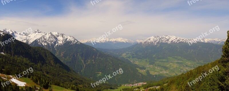 Panorama Alpine Austria Mountain Meadow Summit