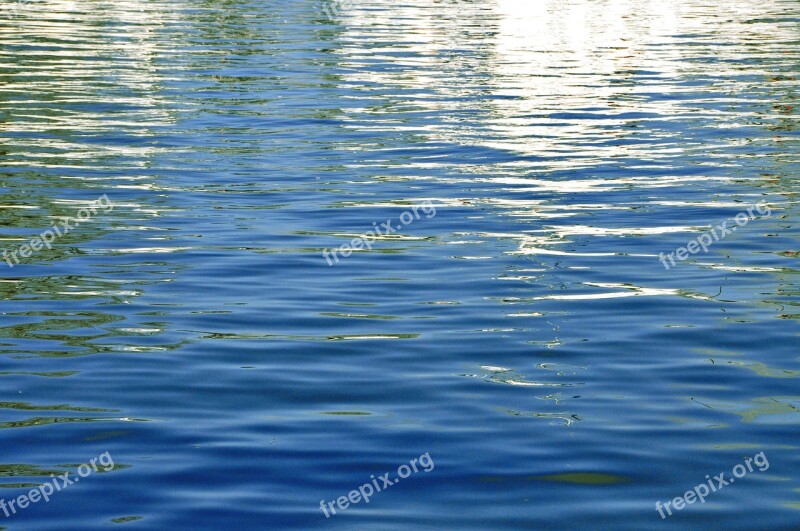 Water Mirroring Wave Quiet Blue