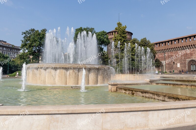 Fontana Milan Italy Atmosphere Castle