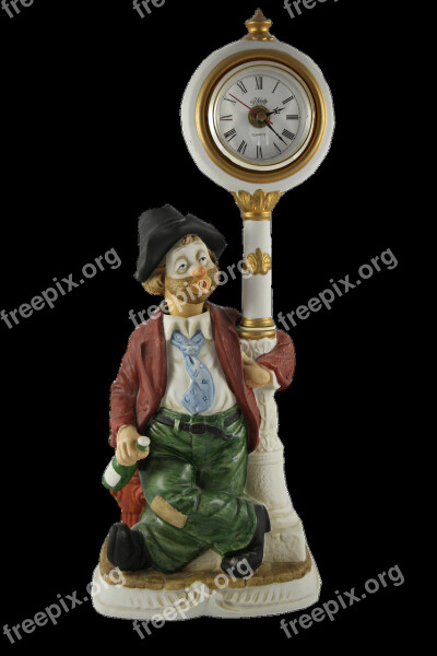 Lamp Clown Image Clock Antique