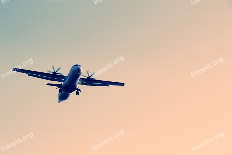 Airplane Flight Blue Flying Aircraft