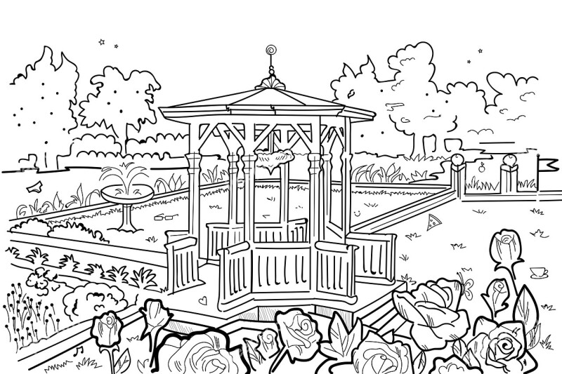 Coloring Pages Children Imagine Park Hidden Object