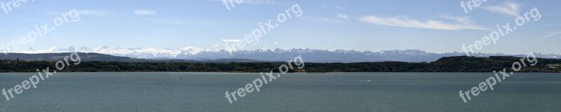 Alpine Panorama Alpine Lake Biel Landscape Bernese Alps