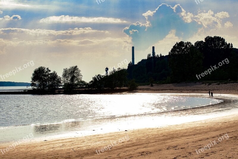 Elbe Elbe Beach Hamburg Water River