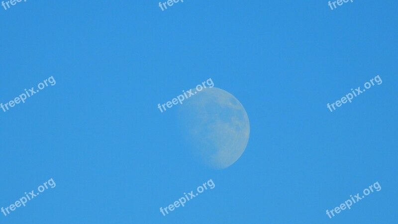 Moon The Background Blue Sky Atmosphere