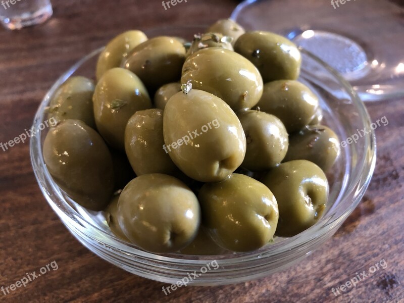 Olive Green Olives Portugal Food Appetizer