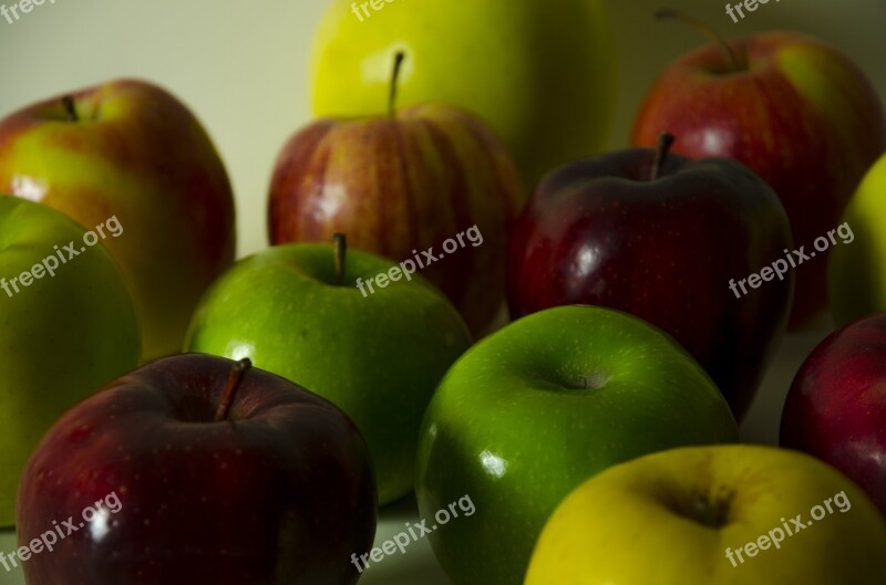 Fruits Apples Food Red Green