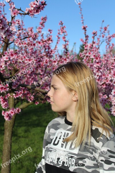 Flowers Nature Spring Blonde Hair Long Hair