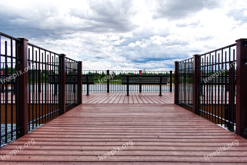 Dock Lake Outdoor Summer Wood