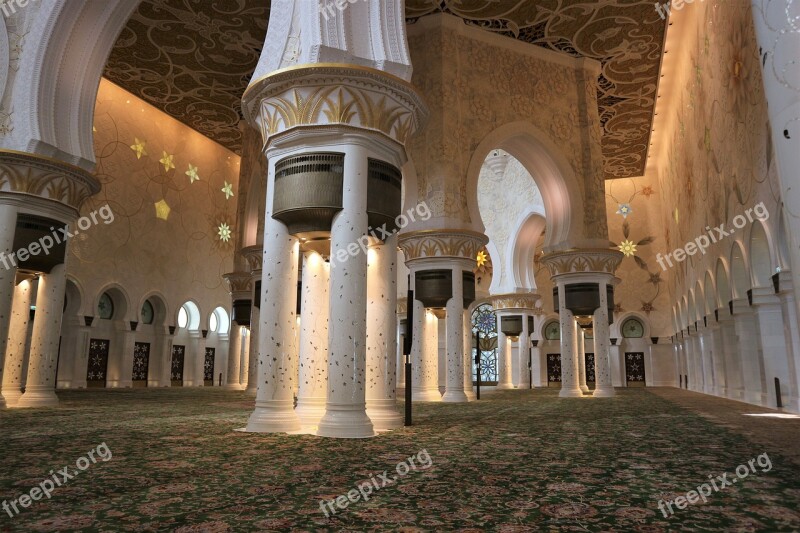 Abu Dhabi Sheikh Zayed Mosque Architecture Mosque Religion