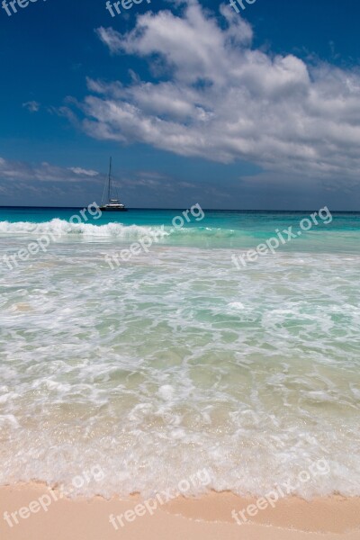 Seychelles La Digue Tropical An Island Sea