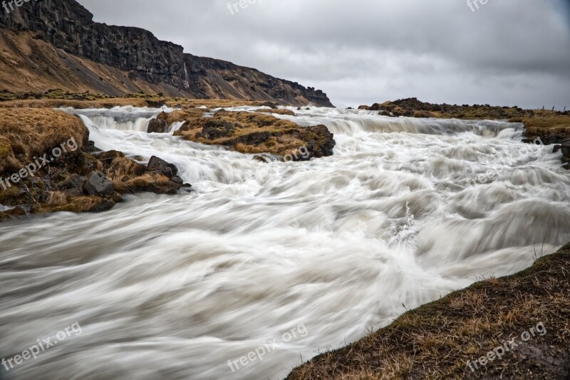 River Mountains Clouds Landscape Sky