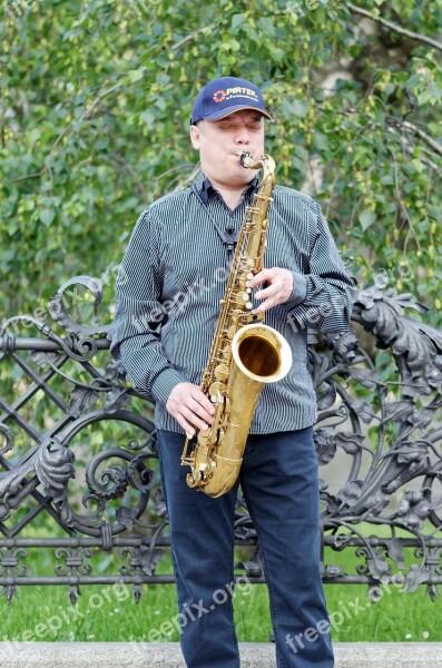 Man Adult Young Singing The Saxophone