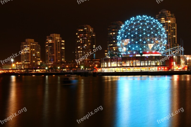 Vancouver Bc Canada Science World Night