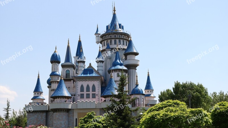 Castle Blue Fairy Tale White Free Photos