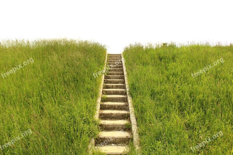 Stairs Grass Gradually Stage Free Photos