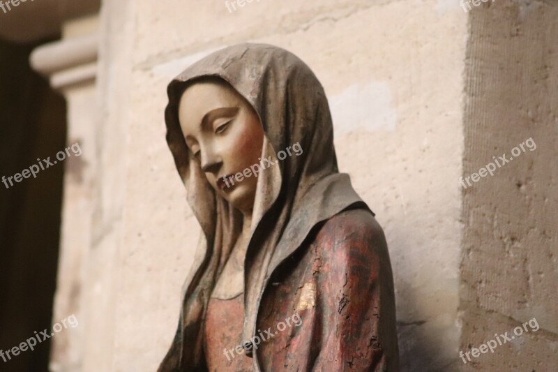 Sculpture Statue Woman Virgin Pure