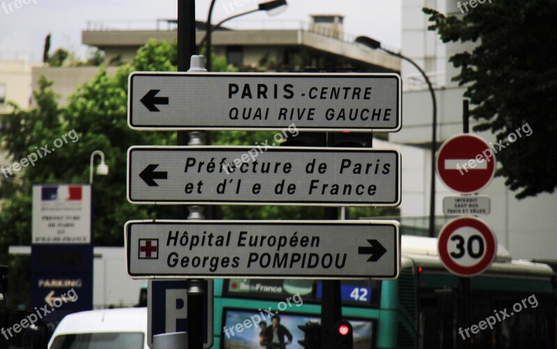 Paris Road Sign City France