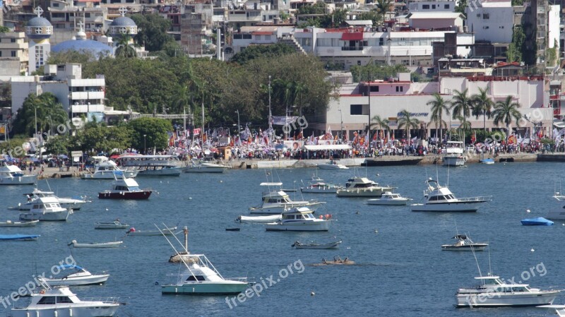 Acapulco Boat Beach Ocean Mexico