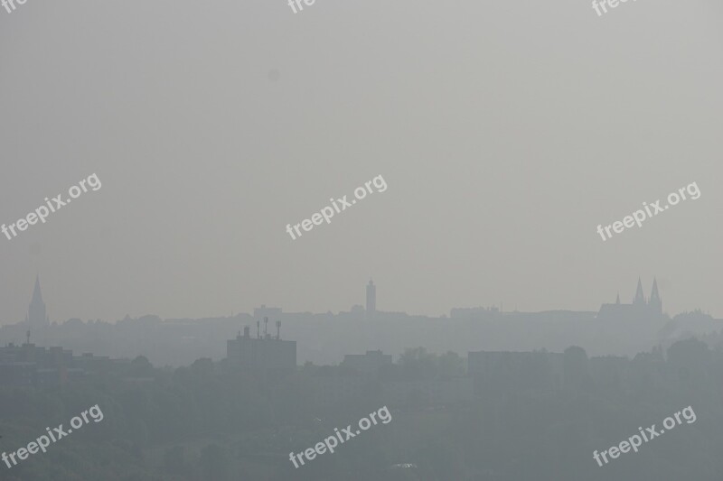 Skyline Solihull Bergisches Land Fog Mood