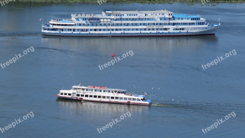 River Volga Landscape Nature Water