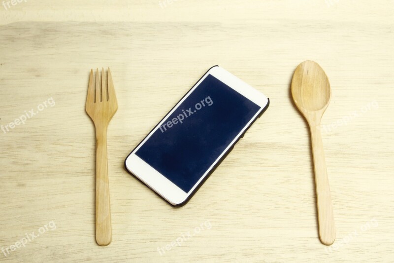 Smartphone Wooden Spoon Concept White