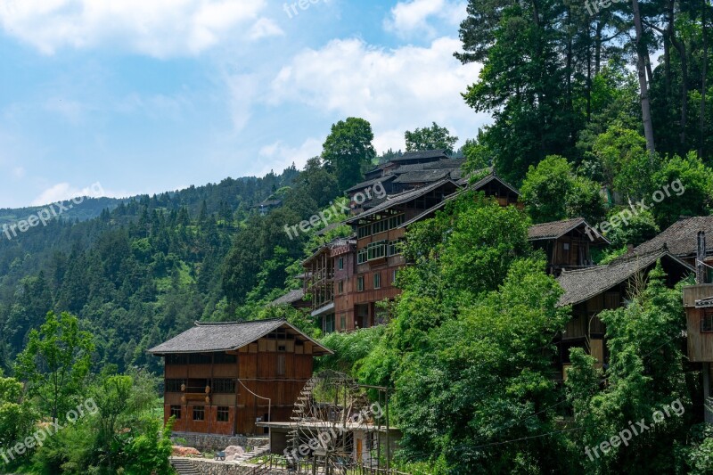 Building Houses Miao Landes Landes Miao Village