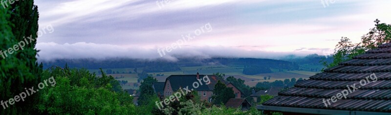 Clouds Mountain Panorama Sunset Color