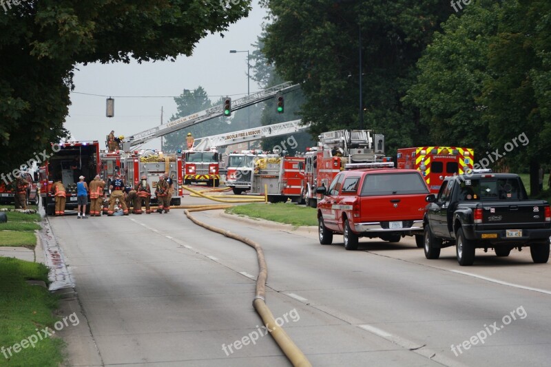 Fire Firetruck Lincoln Nebraska Firemen