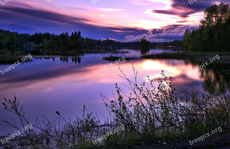 Landscape Nature Clouds Lake Trees