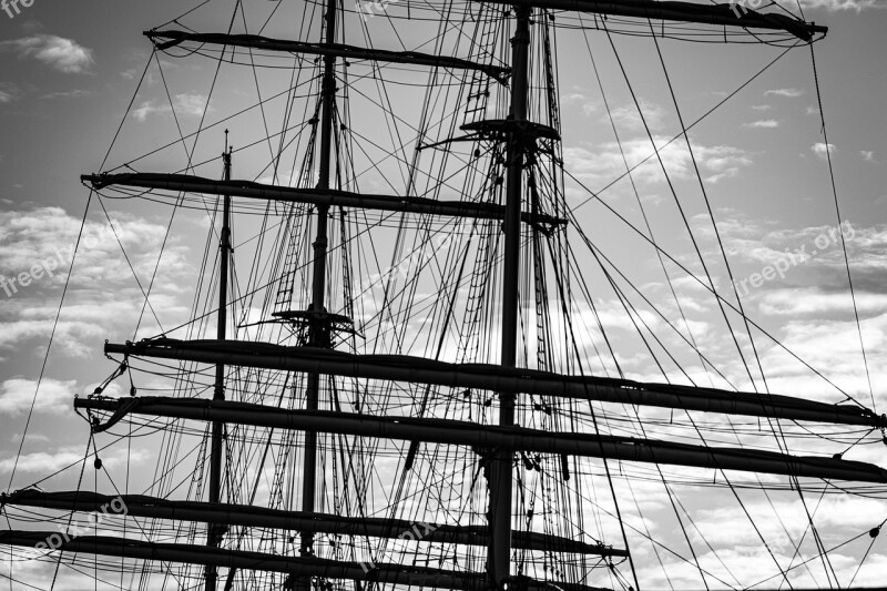 Ship Mast Sail Sea Sky