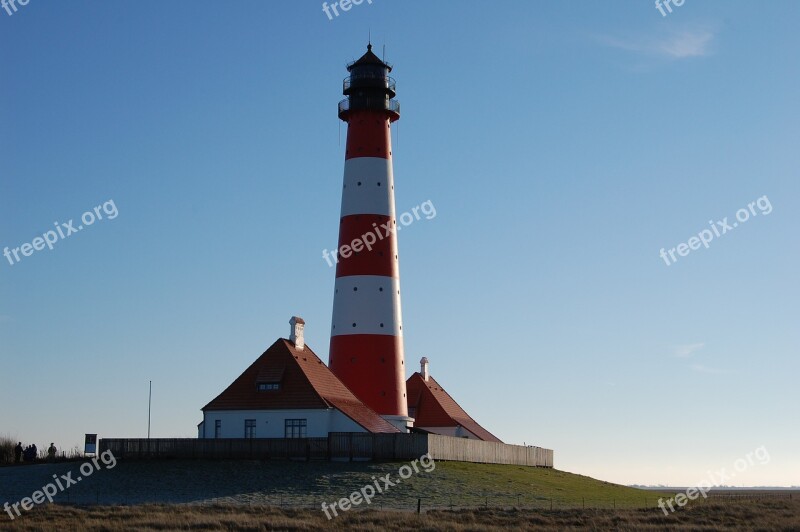 Lighthouse Westerhever North Sea Blue Sky