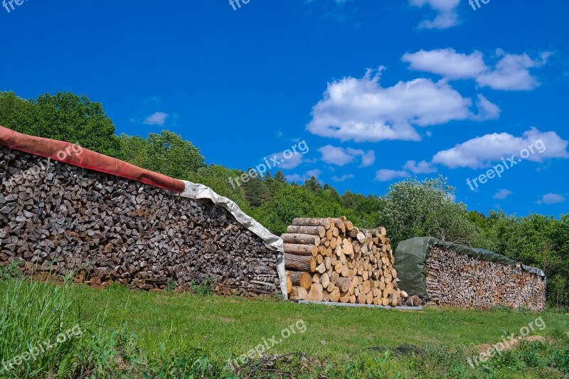 Holzstapel Timber Camp Wood Firewood Growing Stock