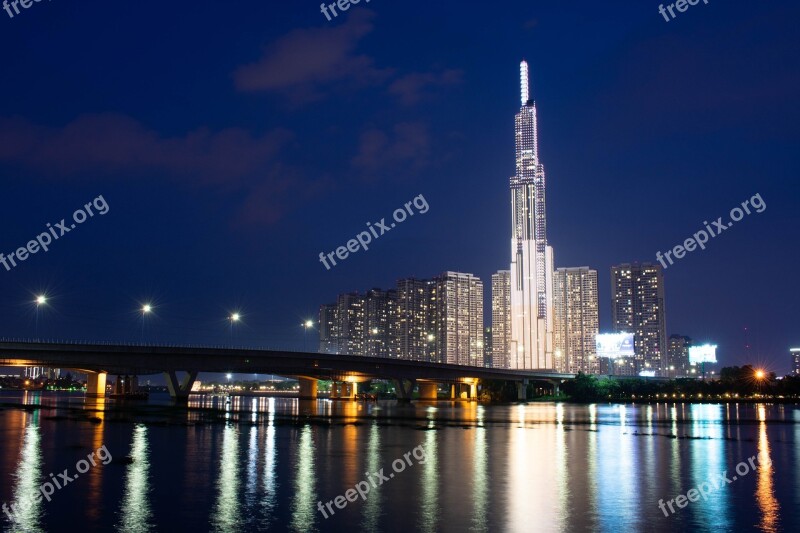 Hochiminh City Night Vietnam Cityscape City