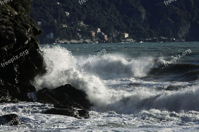 Recco Liguria Sea Sea Storm Landscape