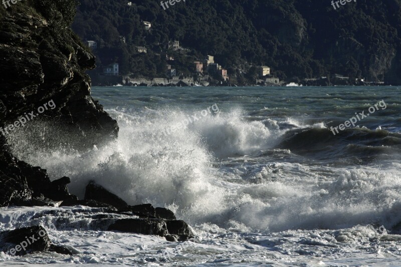 Recco Liguria Sea Sea Storm Landscape