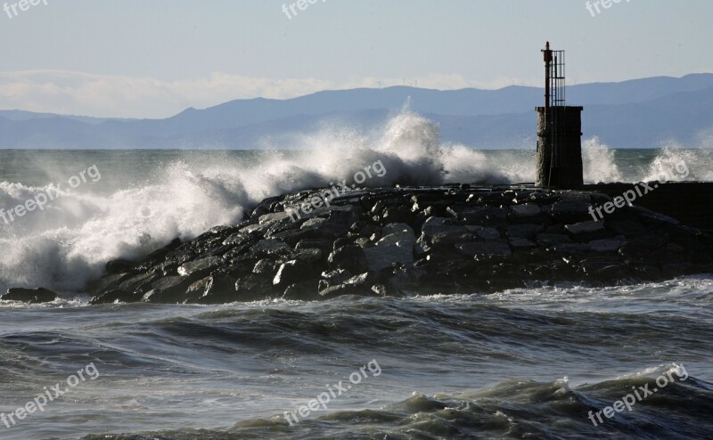 Recco Liguria Sea Sea Storm Landscape