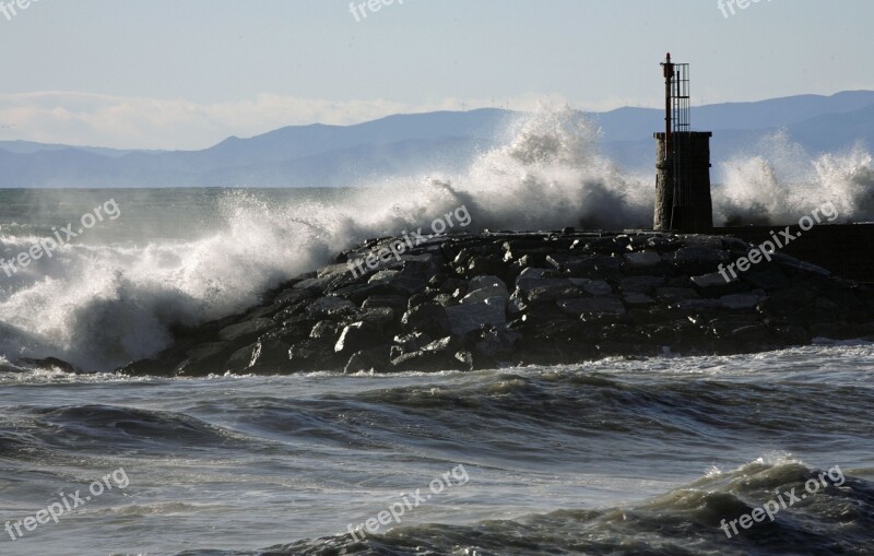 Recco Liguria Sea Sea Storm Landscape