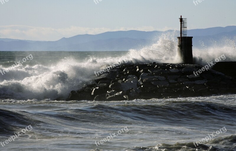 Recco Liguria Sea Sea Storm Landscape