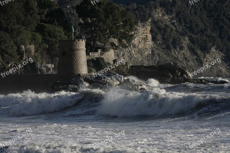 Recco Liguria Sea Sea Storm Landscape