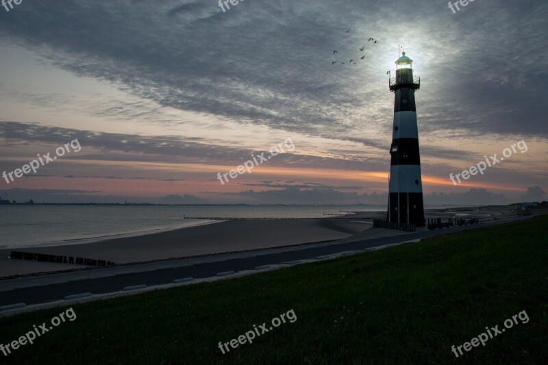 Lighthouse Breskens North Sea Sea Sky