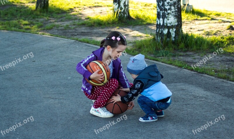 Kids Game Ball Childhood In The Summer Of