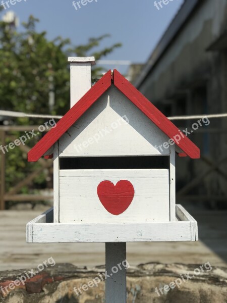 Mailbox Love Letter Red White