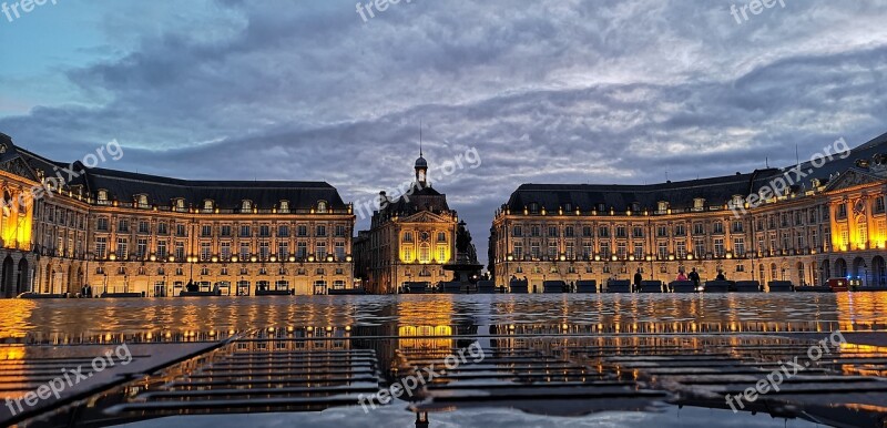 Bordeaux Water-level France Building Evening