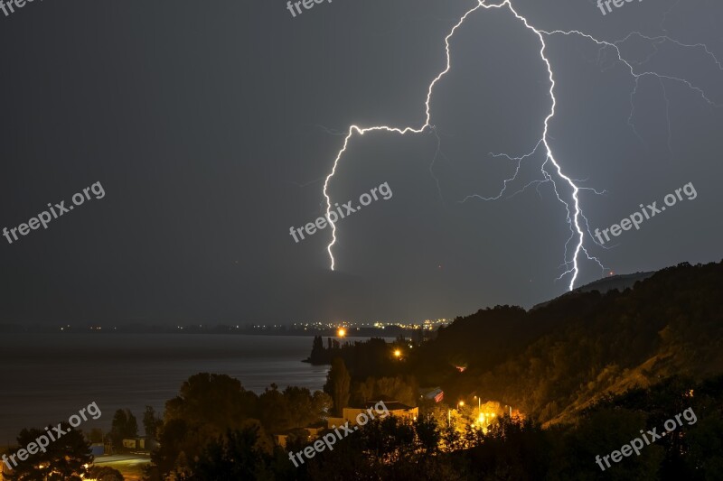 Weather Dark Lightning Clouds Thunderstorm