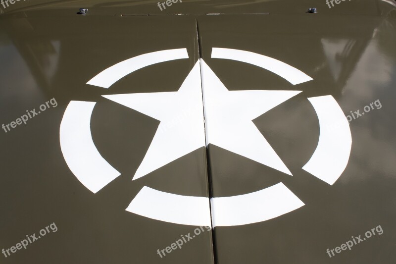 Jeep Hood Star Usa Army