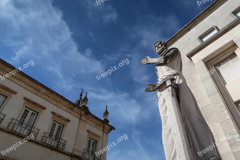 Statue Coimbra Portugal University Historic